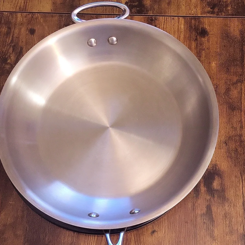 Sur La Table Stainless Steel 12” Skillet Fry Sauté Frying Pan Double Handle